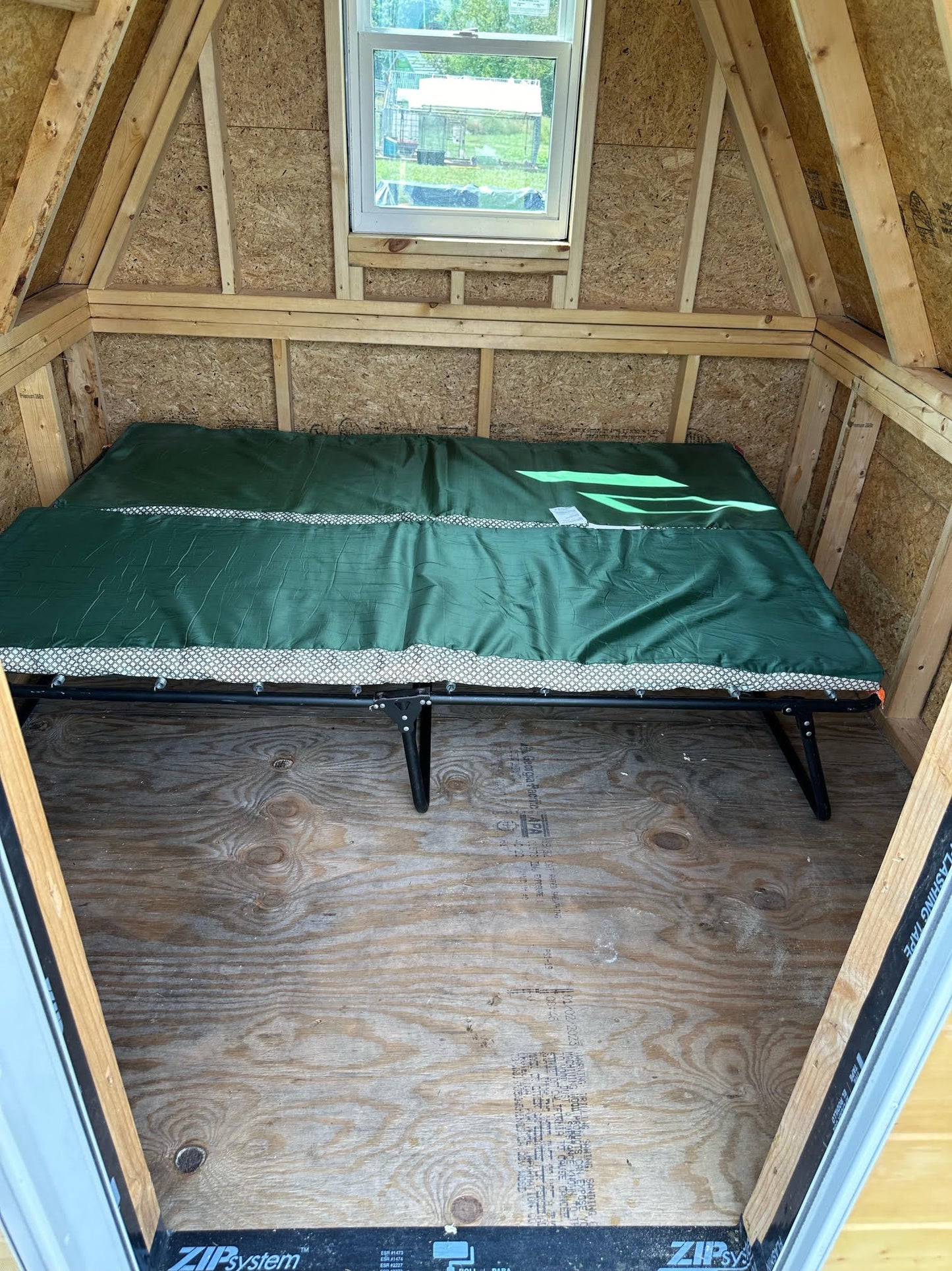 The GlamPod- 8x8 Modified A-Frame- w/Electricity, Finished Interior, and A/C