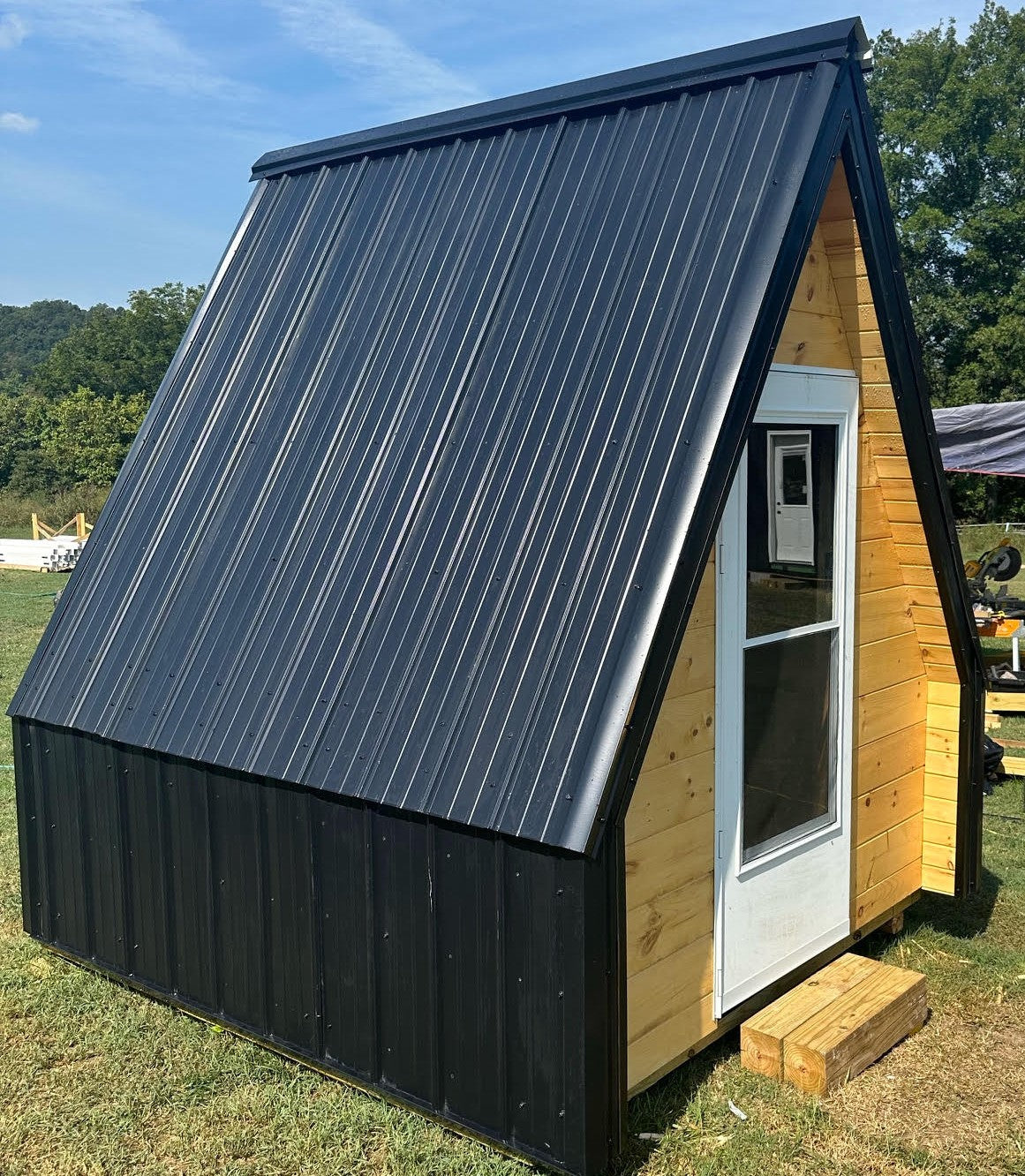 The GlamPod- 8x8 Modified A-Frame- w/Electricity, Finished Interior, and A/C