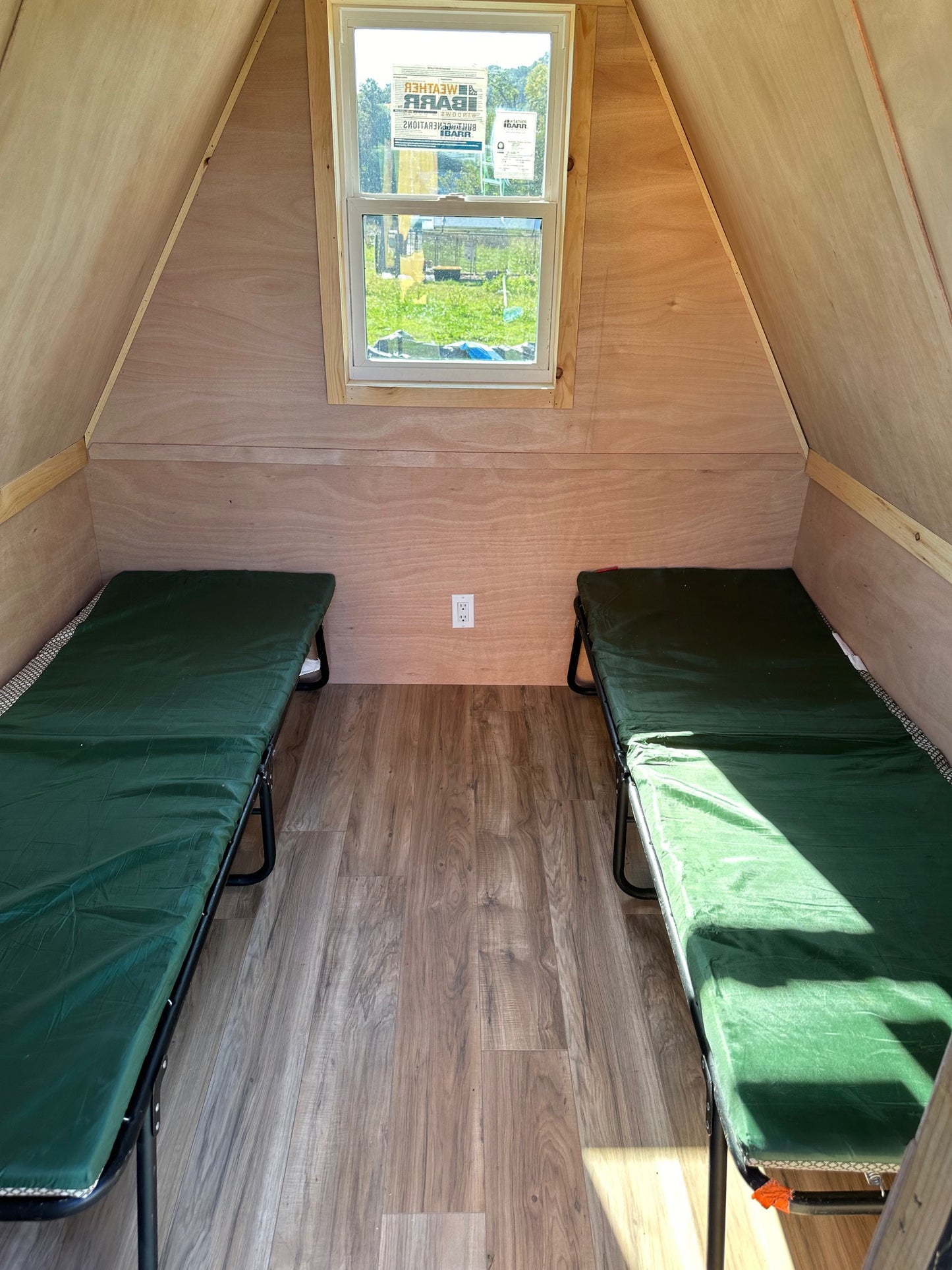 The GlamPod- 8x8 Modified A-Frame- w/Electricity, Finished Interior, and A/C